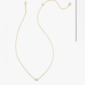 Kendra Scott Emilie Short Pendant Necklace Gold Iridescent Drusy